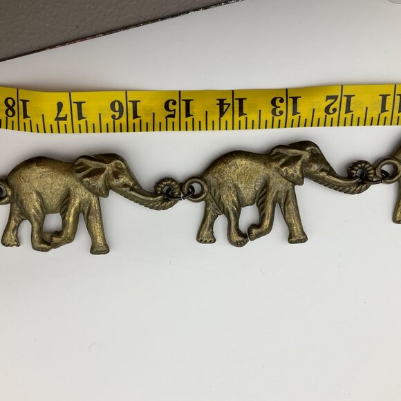 Vintage Medium-Large Adjustable Belt or Necklace Elephant Chain Link Brass Boho - Picture 8 of 11